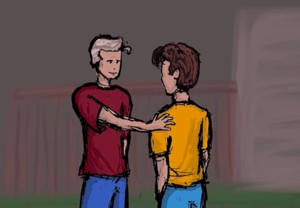 A father thanking his son's friend.